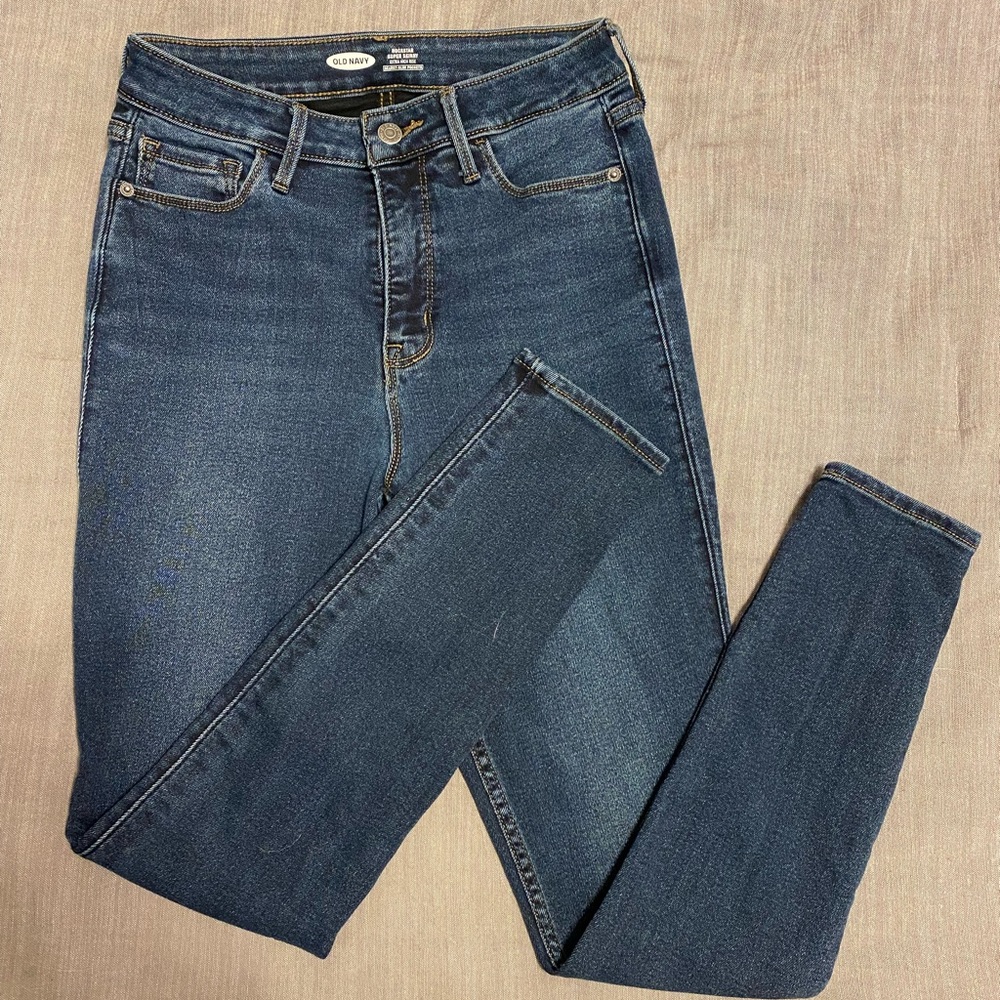 Women’s Dark Wash High Waisted Rockstar Super Skinny Jeans - size 6